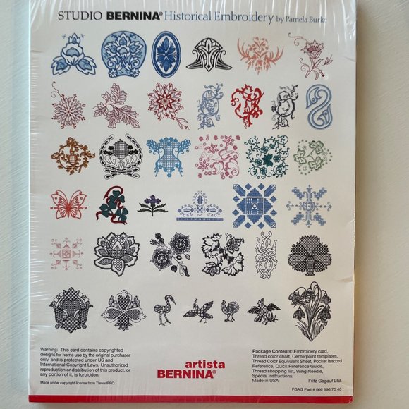 Studio Bernina Historical Embroidery Number 529 Artista Card Kit Unopened NEW - Picture 2 of 4